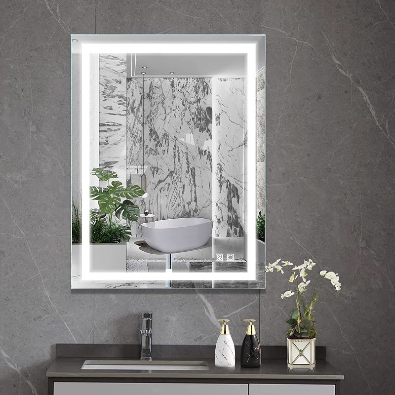 Photo 1 of ExBrite LED Bathroom Mirror,36x28inch,LED Vanity Mirror,Anti Fog, Dimmable,Superslim,90+CRI,Waterproof IP44,Both Vertical and Horizontal Wall Mounted Way,Touch Button Switch with Memory Mirror
