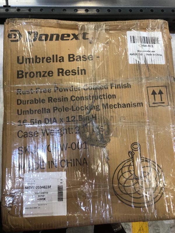 Photo 1 of Aok Garden Market Umbrella Base Heavy Duty 41 Lb Made of Polyresin Suitable up to 9Ft Outdoor Umbrella, Bronze
