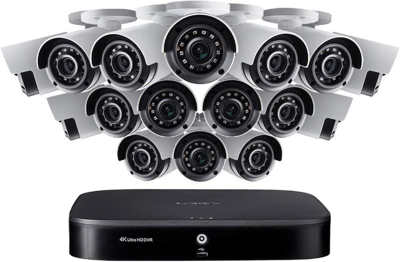 Photo 1 of Lorex Weatherproof Indoor/Outdoor Home Wired Surveillance Security System,16 x 4K Ultra HD Cameras w/Night Vision,Advanced Motion Detection & Smart Home Compatibility–Incl.3TB 16 Ch. 4K DVR
