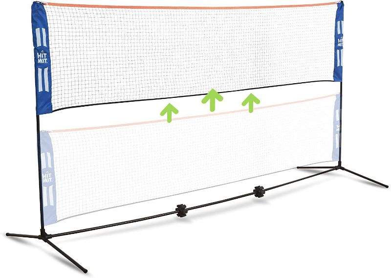 Photo 1 of HIT MIT Adjustable Height Portable Badminton Net Set - Competition Multi Sport Indoor or Outdoor Net for Playing Pickleball, Kids Volleyball, Soccer Tennis, Lawn Tennis - Easy and Fast Assembly
