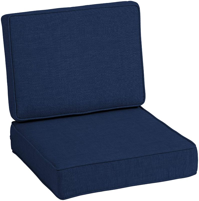 Photo 1 of Arden Selections ProFoam Essentials 24 x 24 x 6 Inch Outdoor Deep Seat Cushion Set, Sapphire Blue Leala

