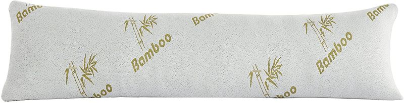 Photo 1 of 48 x 17  inches long pillow bamboo brand Linen Plus Bamboo Body Pillow with Shredded Memory Foam for Comfort and Support Breathable Cooling Hypoallergenic New
