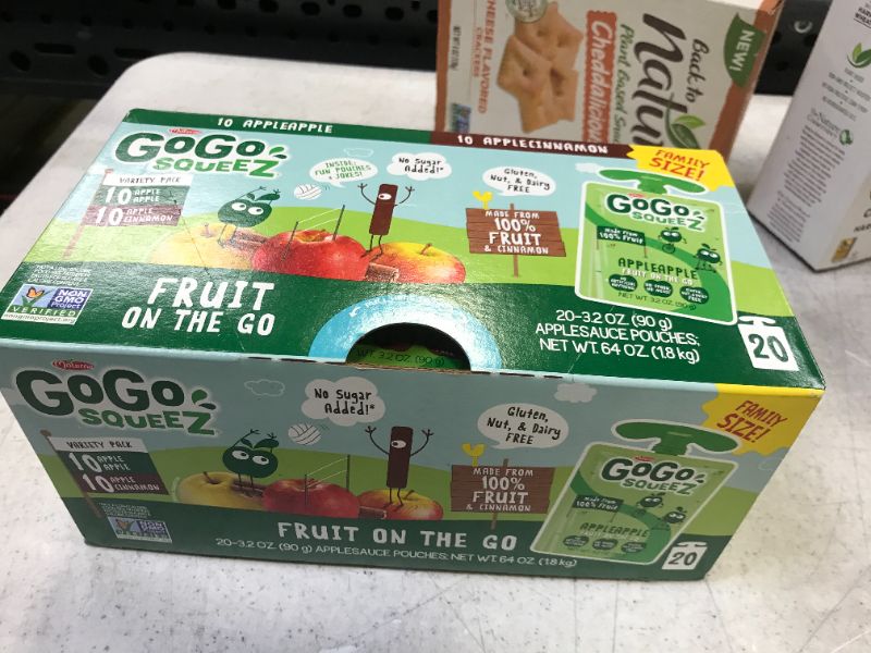 Photo 1 of GoGo squeeZ Fruit on the Go Variety Pack, Apple Apple & Apple Cinnamon, 3.2 oz. (20 Pouches) - Tasty Kids Applesauce Snacks - Gluten Free Snacks for Kids - Nut & Dairy Free - Vegan Snacks
