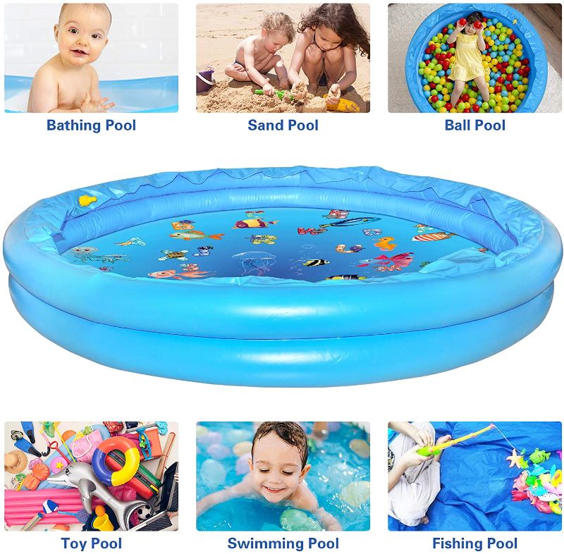 Photo 1 of sinceroduct Sprinkler & Swimming Pool for Kids - Combination of Inflatable Swimming Pool & Sprinkler & Ball Pit with 25% Thickened Material, Toy Pool for Learning, Gift for 3-12 Year Old Kids.