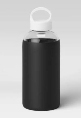 Photo 1 of 18oz Borosilicate Glass Water Bottle with PP Lid and Silicone Sleeve - Room Essentials™