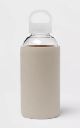 Photo 1 of 18oz Borosilicate Glass Water Bottle with PP Lid and Silicone Sleeve - Room Essentials™