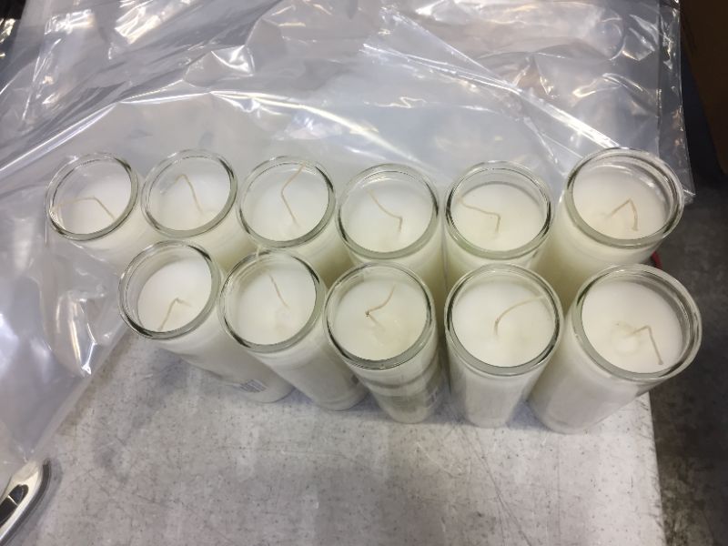 Photo 2 of 11.3oz Unscented Glass Jar Candle White - Continental Candle 11 pack 