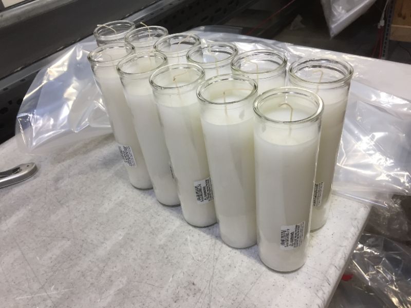 Photo 3 of 11.3oz Unscented Glass Jar Candle White - Continental Candle 11 pack 