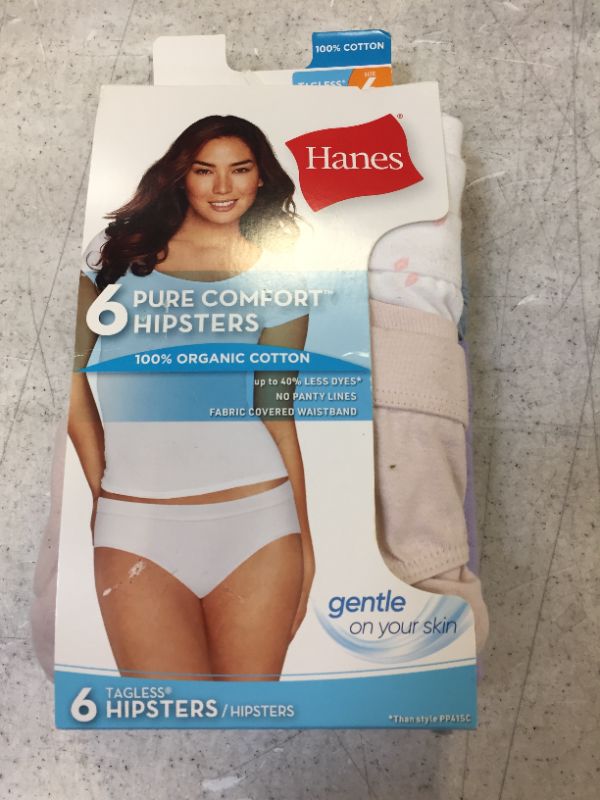 Photo 2 of Hanes Women's 6pk Pure Comfort Organic Cotton Hipster Underwear - Assorted