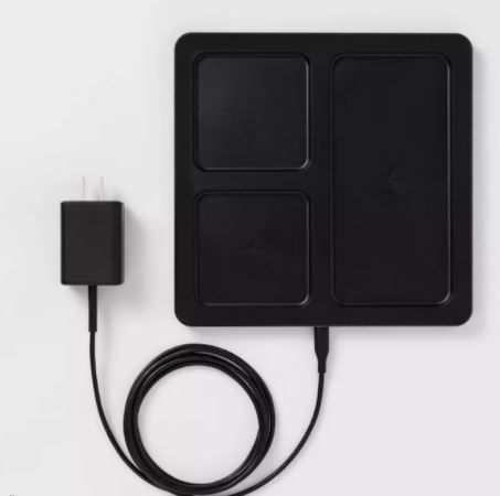 Photo 1 of heyday™ 10W Qi Wireless Charging Station (phone/airpod) - Black/Wood