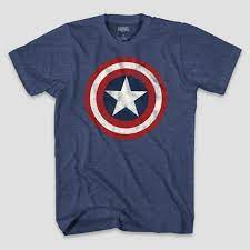 Photo 1 of Men's Marvel Captain America Logo Short Sleeve Graphic T-Shirt Denim Heather size extra large 
