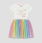 Photo 1 of Girls' Barbie 'Change The World' A-Line Dress - Off-White XL