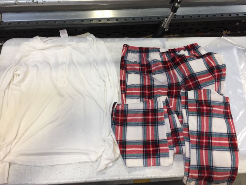 Photo 1 of pajama shirt and pants color white and red size extra small 