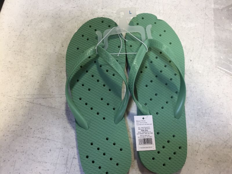 Photo 3 of Flip Flops Green shower shoes womens size 12-13