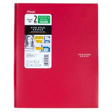 Photo 1 of Five Star 2 Pocket Plastic Folder with Prongs Red 14 count 