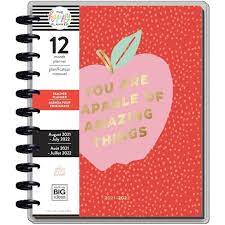 Photo 1 of 2021-22 Academic Big 12 Month Teacher Planner 8.5" x 11" Playful Icons - The Hap 4 count 