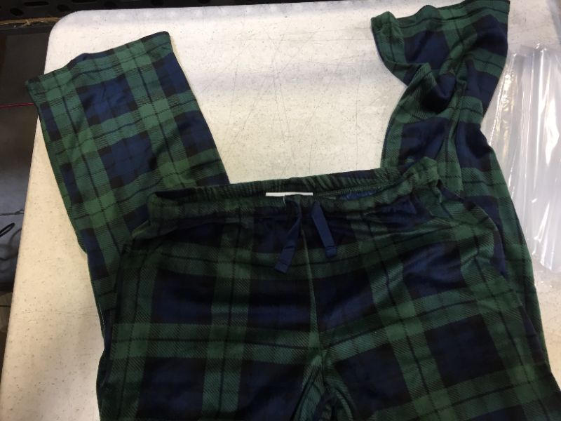 Photo 1 of pajamas bottoms womens sleepwear checked color green and black size small 