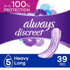 Photo 1 of Always Discreet Incontinence and Postpartum Incontinence Pads for Women - Heavy Absorbency - Long Length - 39ct
