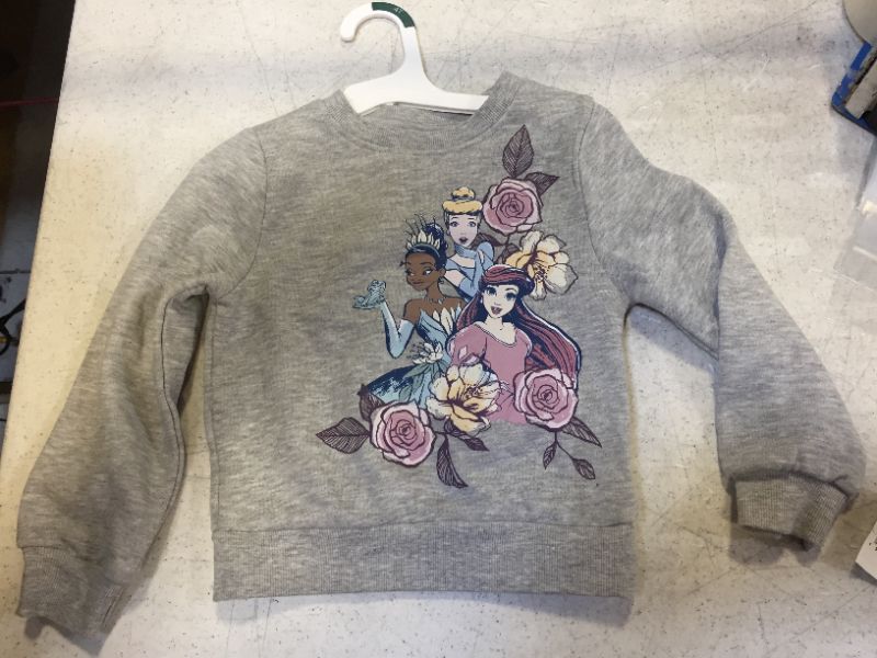 Photo 1 of girls disney princess sweater color grey size 4T