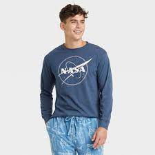 Photo 1 of Men's NASA Shirt - Heathered Navy Blue size large 
