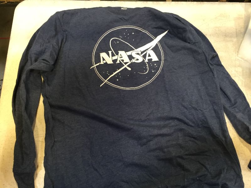 Photo 2 of Men's NASA Shirt - Heathered Navy Blue size large 
