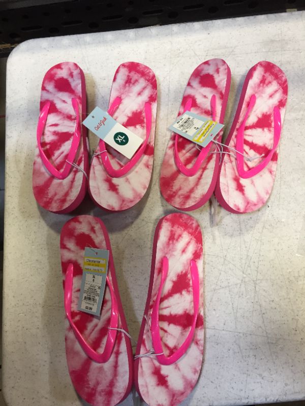 Photo 1 of girls sandals flip flops color pink size 6 3 count 