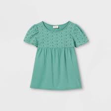 Photo 1 of Girls' Eyelet Short Sleeve T-Shirt - Cat & Jack size large 
