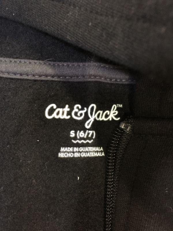 Photo 3 of Boys' Fleece Zip-Up Hoodie - Cat & Jack color black size small 
