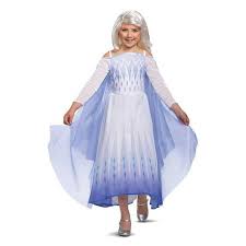 Photo 1 of girls  Deluxe Disney Frozen 2 Snow Queen Elsa Halloween Costume Dress size 4-6 

