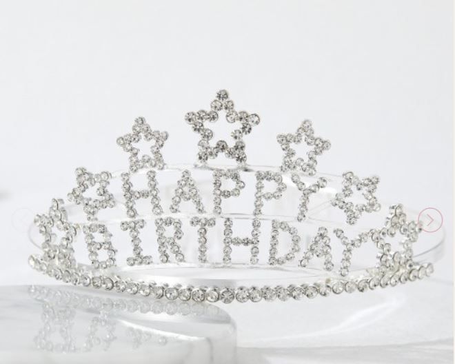 Photo 1 of girls birthday tiara color silver 