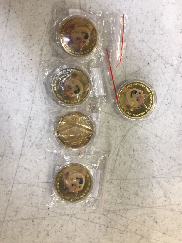 Photo 1 of 5 dogecoin coins 