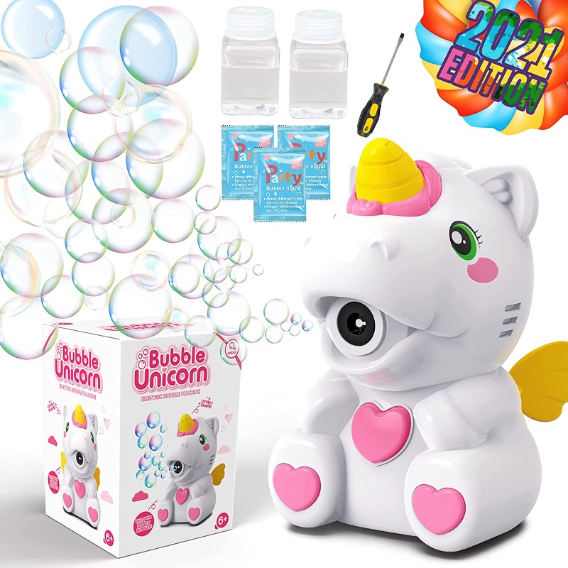 Photo 1 of Gasince Bubble Machine Unicorn Toys for Toddler - Kids Bubbles Machine for Toddlers Big Bubble Maker Bath Toy for Kids Baby Girls Boys Parties with Bubbles Blower Age 4 5 6 7 8+ Years Old Outdoor Toy