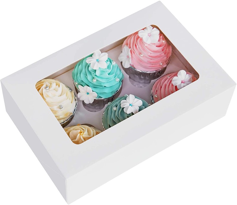 Photo 1 of 30 pcs white 12 cupcake boxes 6 hole inserts
Cupcake Boxes with Inserts 6 Holders,9x6x3inch Large White Standard Bakery Boxes with Window Food Grade Cake Carrier Container for Muffins,Gift Treat Box Bulk,