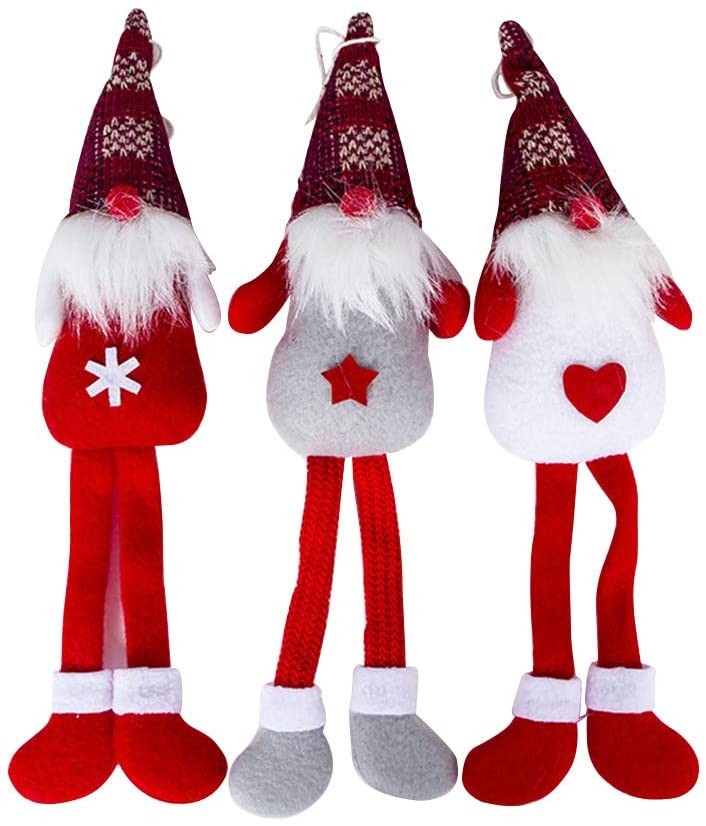 Photo 1 of BESTOYARD 3Pcs Creative Christmas Santa Claus Tomte Long Leg Gnome Plush Doll Ornaments Hanging Embellishment Xmas Decoration for Christmas Tree Home Reataurant