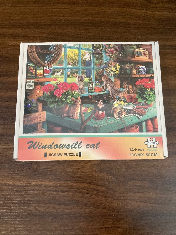 Photo 2 of 1000 Piece Jigsaw Puzzle - Windowsill Cat Jigsaw Puzzle - Puzzles Toys for Adults, Teens