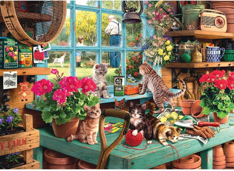 Photo 1 of 1000 Piece Jigsaw Puzzle - Windowsill Cat Jigsaw Puzzle - Puzzles Toys for Adults, Teens