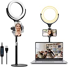 Photo 1 of 10" Desk Ring Light for Computer Laptop, Wixann Desktop Selfie Ring Light for Zoom Call Video Conference Lighting, Webcam Lighting for Makeup/Live Stream/YouTube