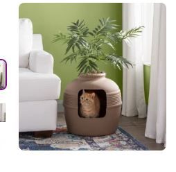 Photo 2 of  Covered Hidden Cat Litter Box with Decorative Planter