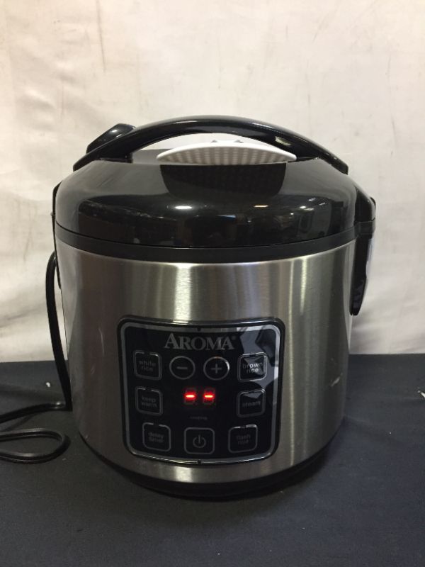 Photo 1 of Aroma Digital Rice Cooker and Food Steamer, Silver, 8 Cup