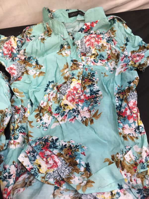 Photo 1 of 3 PK OF WOMENS BLOUSES TWO THIRDS BUTTON DOWN SHORT SLEEVE --SIZE SMALL 