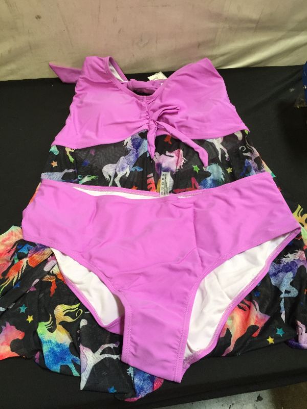 Photo 2 of WOMENS SIZE 16 TWO PIECE MULTI COLORED BATHING SUIT 