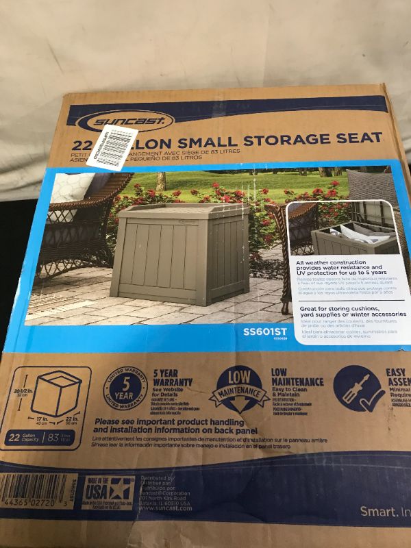 Photo 1 of 22gal Storage Seat Resin Deck Box - Suncast