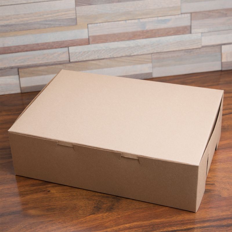 Photo 1 of 14" x 10" x 4" Kraft Quarter Sheet Cake / Bakery Box - 15 PCS
