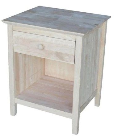 Photo 1 of Brooklyn 1-Drawer Unfinished Wood Nightstand
