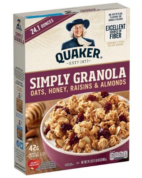 Photo 1 of 2PACK Quaker Simply Granola Raisin, Oats, Honey, Raisin and Almond - 24.1oz EXPIRES 16 NOVEMBER 2021
