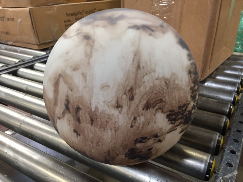 Photo 2 of Bloomingville Boho Glass Orb in Marbled Brown Finish with Battery-Operated LED Light Décor
