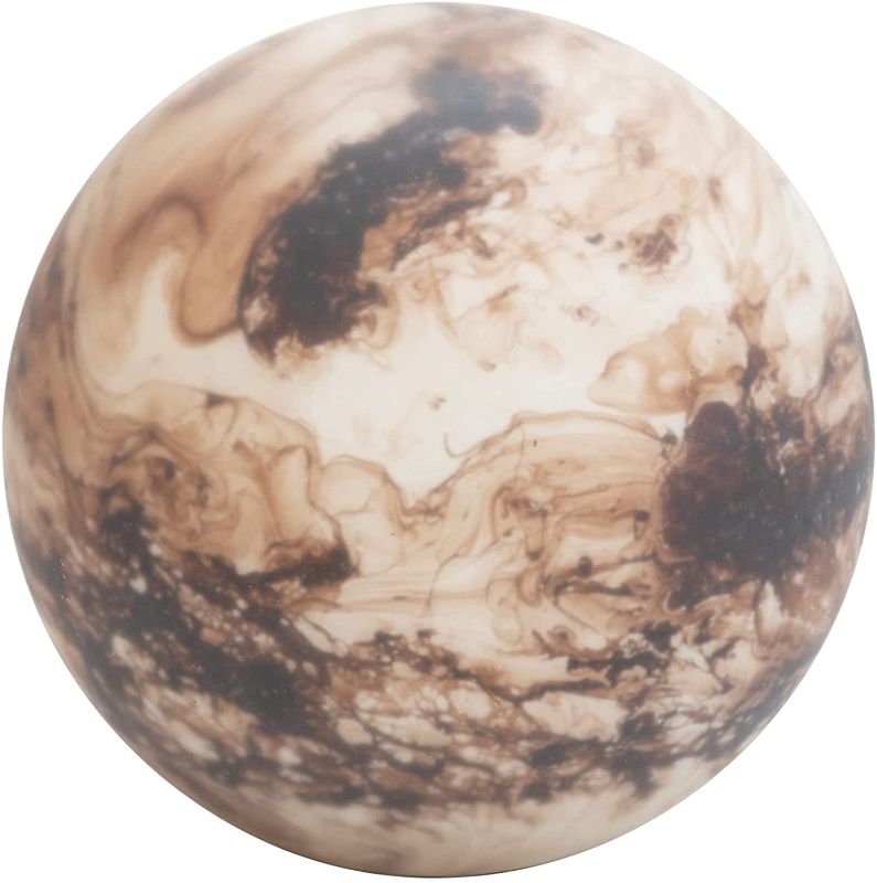 Photo 1 of Bloomingville Boho Glass Orb in Marbled Brown Finish with Battery-Operated LED Light Décor
