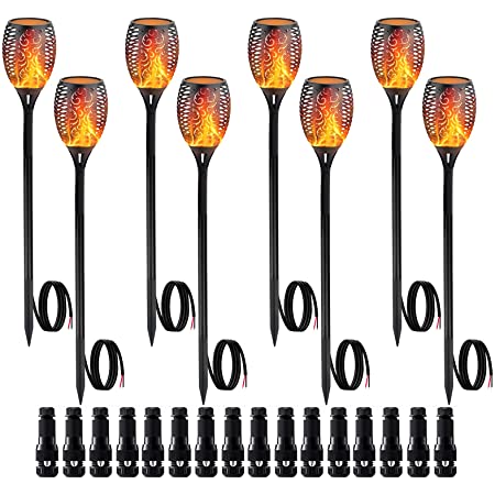 Photo 1 of LUYE Low Voltage Landscape Lights Led Torch Lights Flickering Flame 12V Landscape Lighting Decoration Torches Wired Waterproof for Outdoor Garden Pathway Yard Driveway Outside(10pack with Connector)

