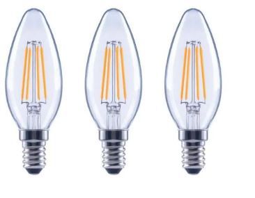 Photo 1 of 60-Watt Equivalent B11 Dimmable ENERGY STAR Clear Glass Filament LED Vintage Edison Light Bulb Daylight (3-Pack)
4ct