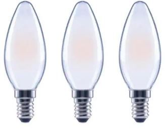 Photo 1 of 60-Watt Equivalent B11 Dimmable ENERGY STAR Frosted Glass Filament LED Vintage Edison Light Bulb Daylight (3-Pack)
